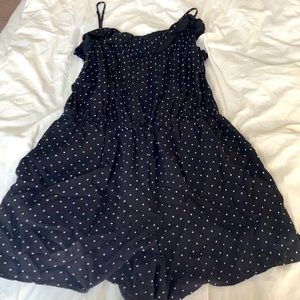 Black polkadot romper